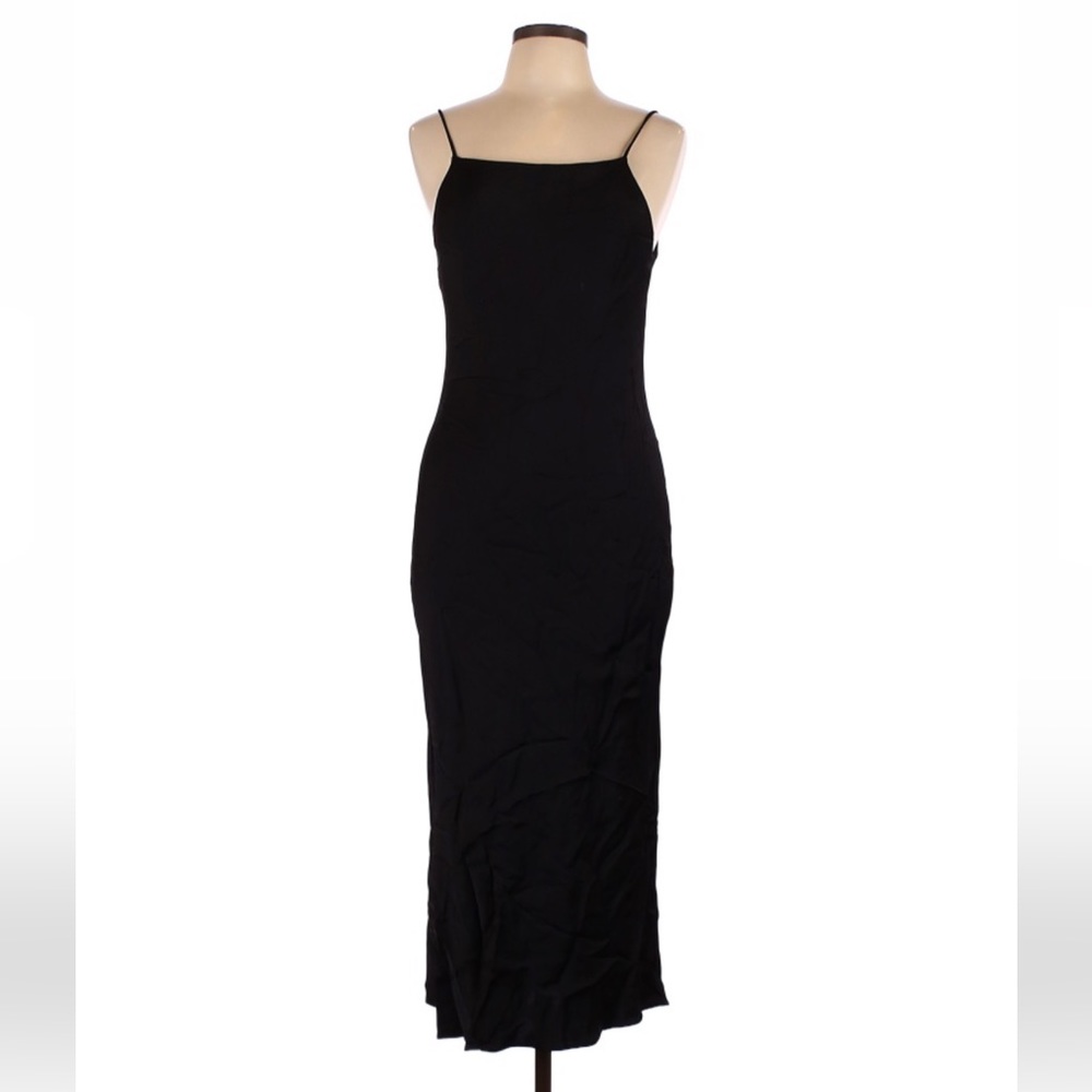 Zara Midaxi Calf Length Dress - Sz L - 100% viscose (satin look)